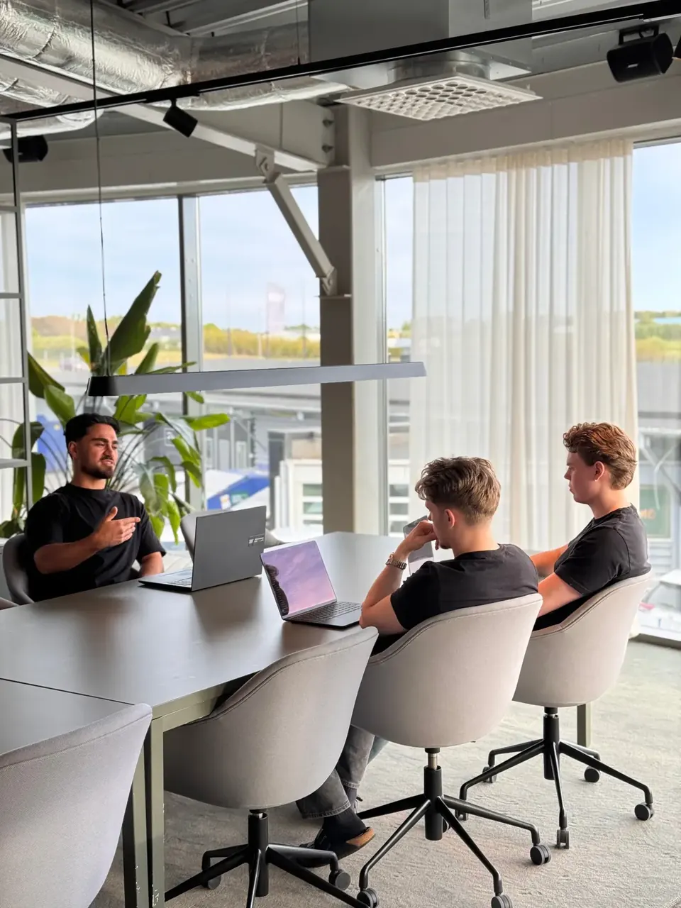 The Floclick team working in the office